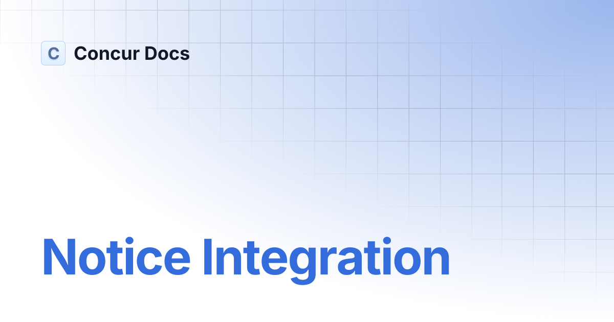 Notice Integration | Concur Docs