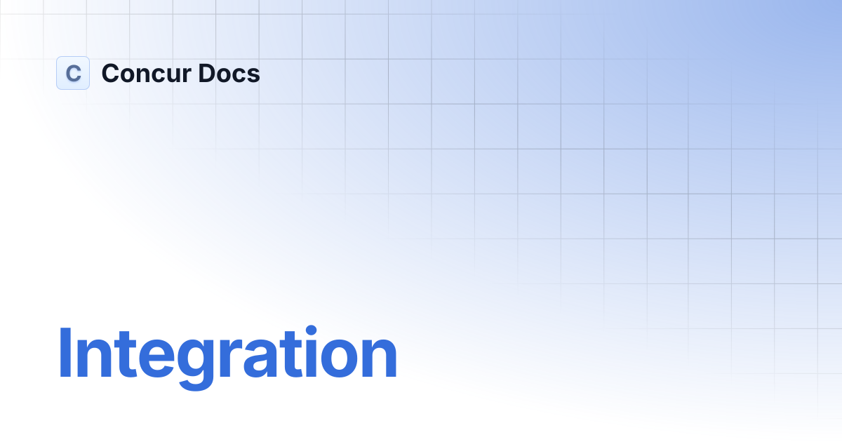 Integration | Concur Docs