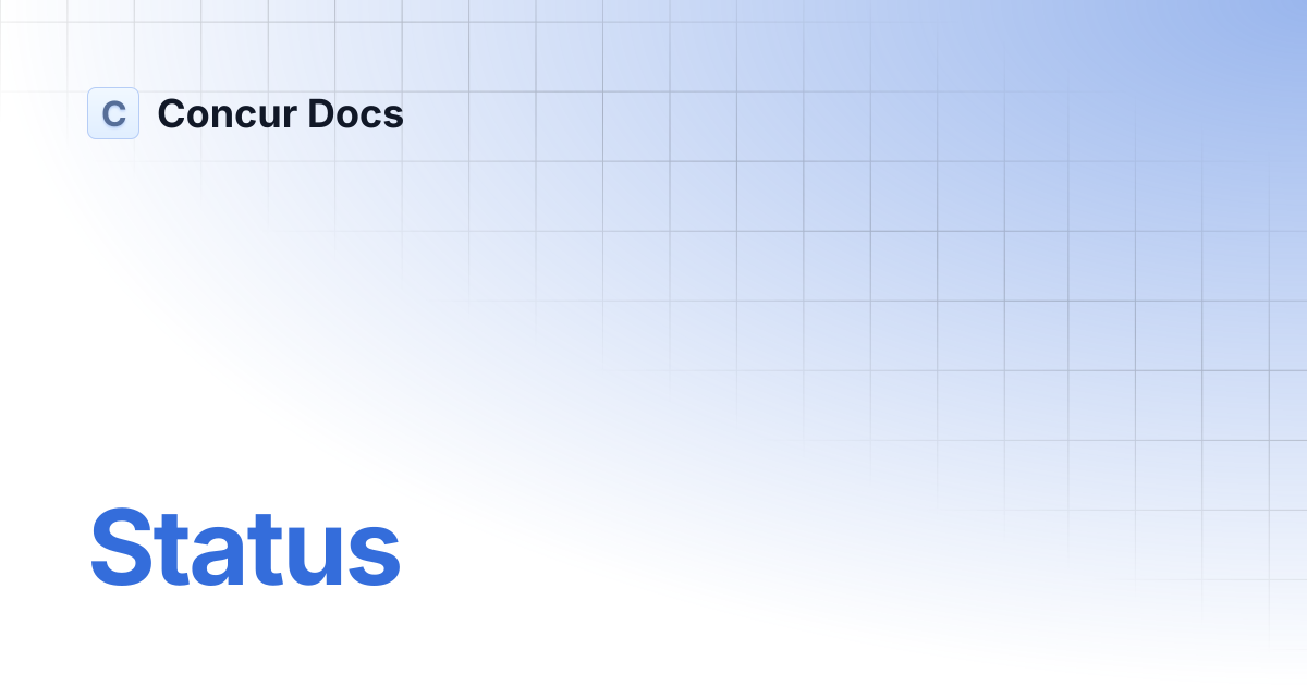 Status | Concur Docs